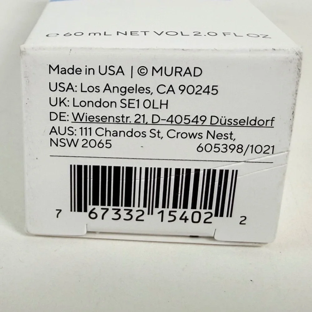 Murad Moisturizer Clarifying Water Gel Salicylic Hyaluronic Acid Acne 2 oz New